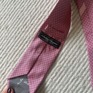 Salvatore Ferragamo Pink Geometric Silk Tie